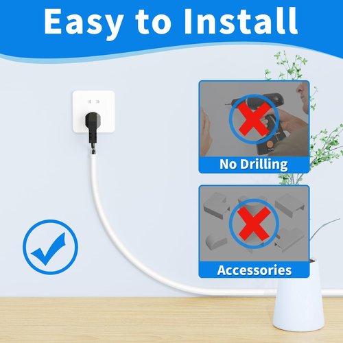 [Upgraded] 118 Inch Cord Hider Wall, Silicone Cable Hiders for TV on Wall, Cord Covers for Wires on Wall, 1 Wire Hider Raceway Cord Cover for Wall Mounted TV Management, W0.59'' H0.47'' White