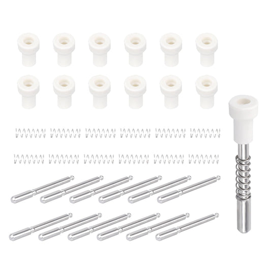 12 Pack Window Screen Plunger Latches, 5/32" x 1-1/2" Aluminum Alloy Window Screen Retainer Pins with Caps and Springs Replacement Accessories Plungers Clips for Securing