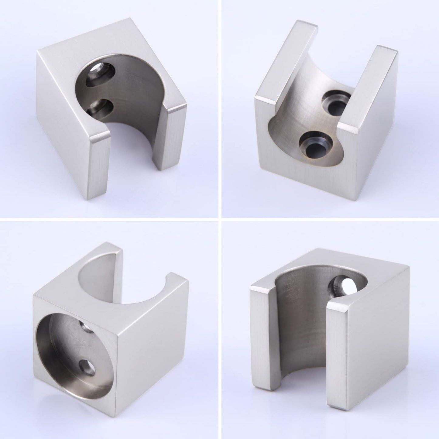 Angle Simple Shower Head Holder, Brass Shower Wand Bracket, Handheld Sprayer Holder Wall Mount, Brushed Nickel