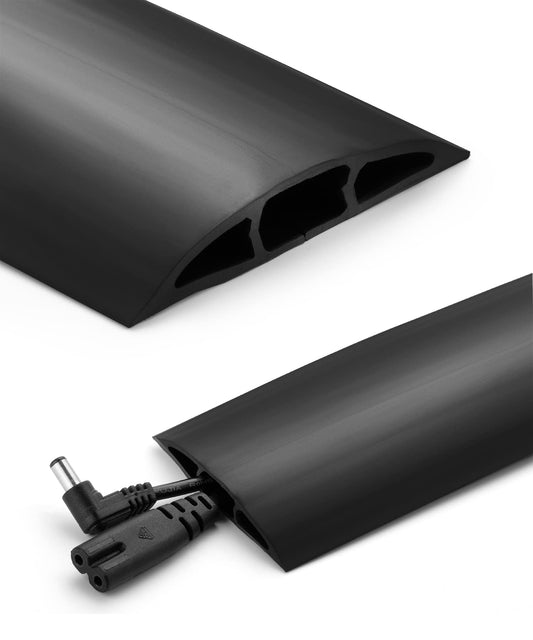 Bates- Floor Cord Cover, 6ft, Cable Cavity 0.6" (W) x 0.31" (H), Heavy Duty Wire Protector, PVC Extension Cords Hider, Protect Cords, Prevent Cable Trips, Cord Hider for Office, Home, Outdoor