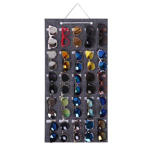Wall Sunglasses Organizer - Felt Sunglass Storage The Door | Eyeglass Display and Organization Hanger for Bedroom Apartment Dormitory Home Study Room