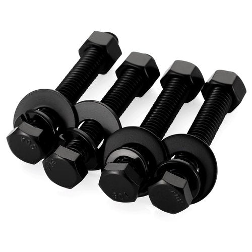 1/4-20 x 3 Hex Head Screws Bolts, Nuts, Flat & Lock Washers, Fully Threaded, Stainless Steel 18-8, Black Finish, 8 Sets