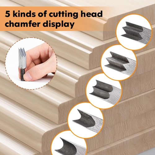 Saker Sakerplus Chamfer Plane-Woodworking Edge Corner Flattening Tool,Edge Corner Plane with 6 Cutter Heads,Chamfering Planer Suitable for Edge Trimming of Wood, Edge Corner,Carpenter Tools