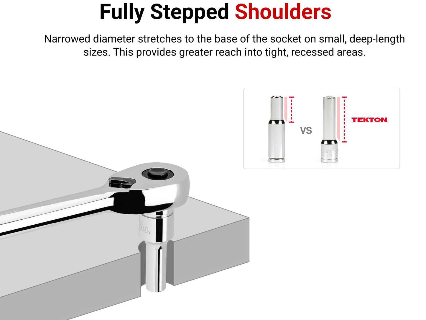 TEKTON 1/4 Inch Drive x 13 mm Deep 6-Point Socket | SHD03113