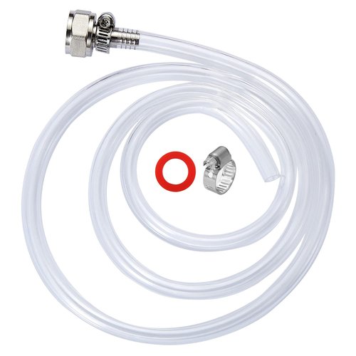 LitKiwi Draft Beer Line with Connectors,Part of Kegerator Kit,5 Feet-Clear Vinyl Tubing Hose 5/16"ID 7/16" with Stainless Steel Barb Fitting,for Beer Tap Tower Keg Homebrewing