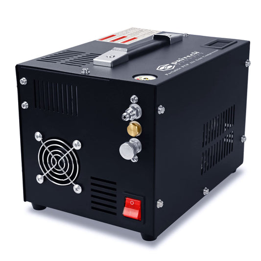 Spritech PCP Air Compressor,Built-in Power Converter,Portable 4500Psi/30Mpa,Water/Oil-Free,PCP Paintball Tank Air Pump, Powered by 12V Car DC or Home 110V AC with Oil-Moisture Filter