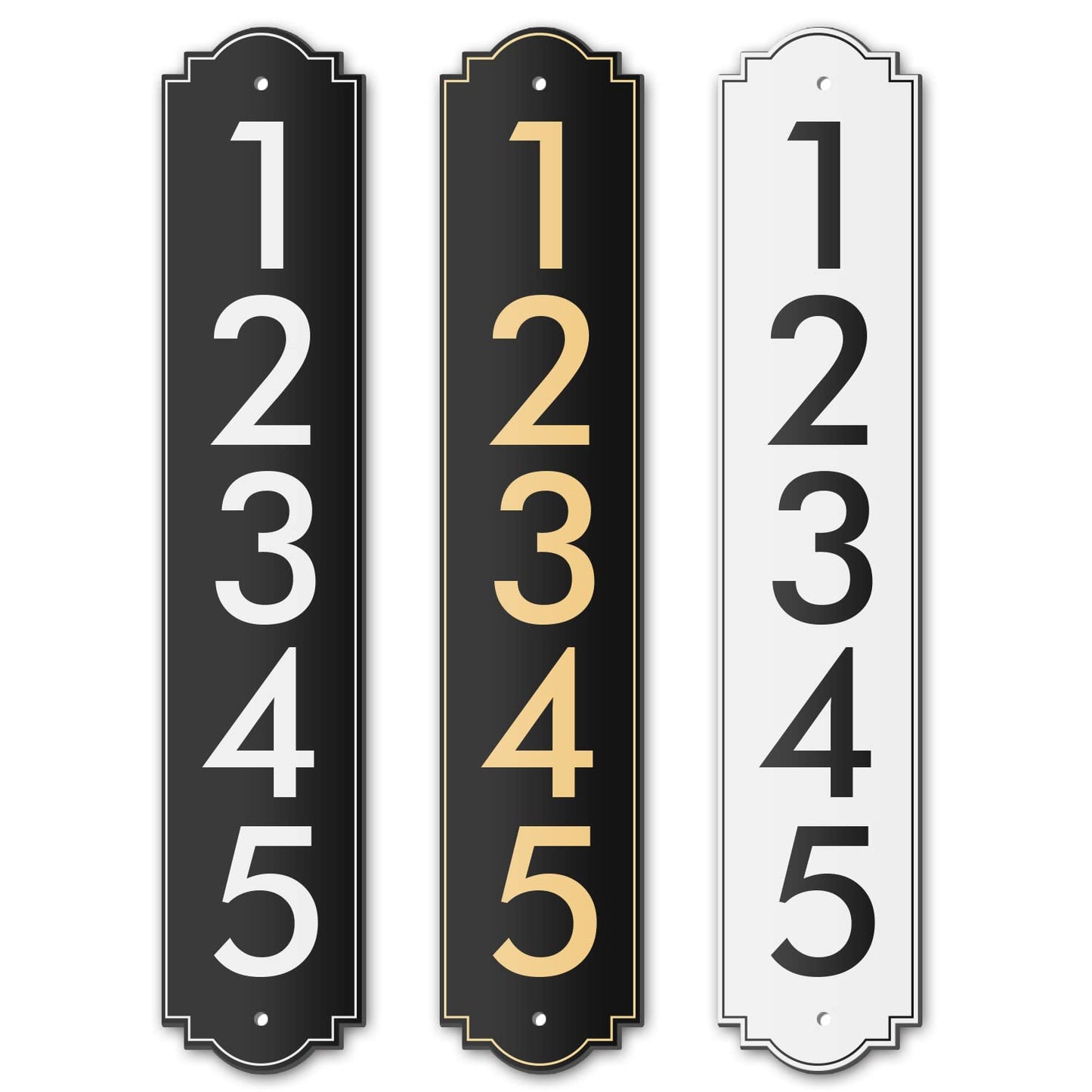 House Number, Address Plaque Outside Sign - Mailbox Numbers (18" x 3.5") Customized Sign for House, Store, Office, Outside, 911 Visibility Signage, Any Font (Vertical)