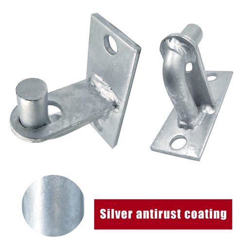 2 Pack Wall Mount Gate Hinges with Screws, Heavy Duty Farm Gate Hinges, Chain Link Fence Gate Hinges Fence Post Chain Link Gate Hinge with 5/8 Hinge Pin
