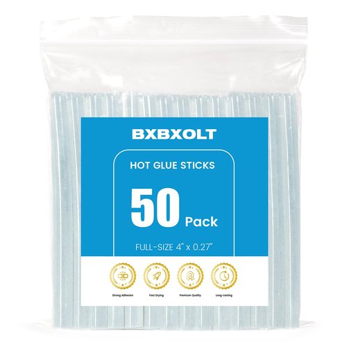 Hot Glue Sticks, 4" x 0.27inches/0.7cm Diameter (50 Pcs) - Clear Mini Glue Sticks for DIY, Crafting, Classroom Projects, Compatible with Most Mini Glue Guns