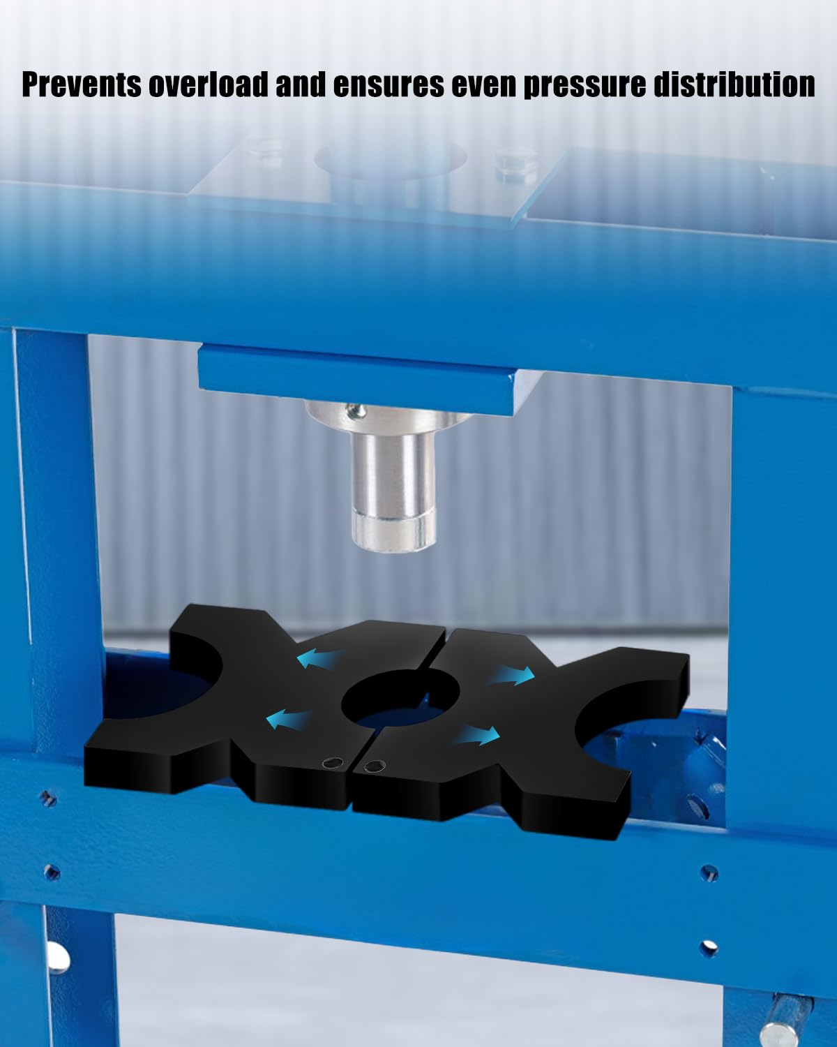 Arbor Press Plate, 1"x 5"x 5" Heavy-Duty Steel Hydraulic Press Plates with 4-Notch H-Frame for Even Pressure Distribution, Compatible with 20-Ton Press Machines