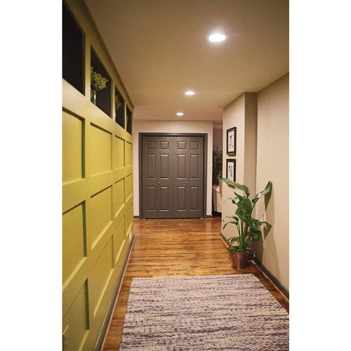 HALO 6100BB 6" White Tapered Metal Baffle Recessed Trim with 2 White Rings, Narrow and Wide, Black