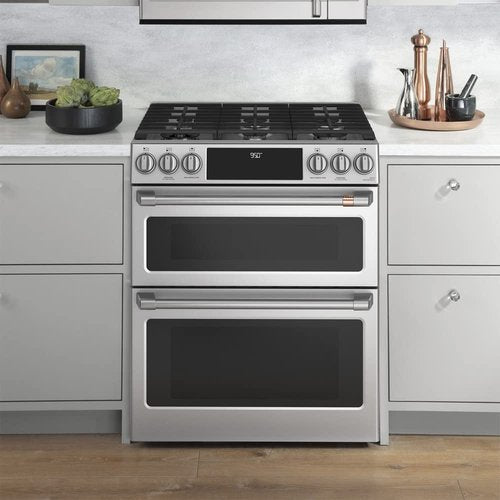 GE C2S950P2MS1 Cafe 30 inch Smart Double-Oven Range With Convection Bundle with Premium 3 YR CPS Enhanced Protection Pack