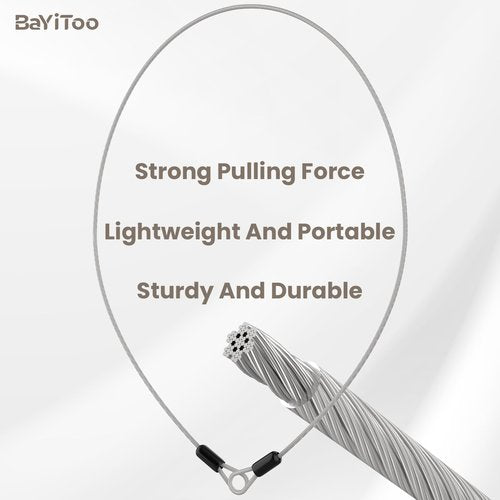 BaYiToo 9.84FT 3mm Stainless Steel Security Cable, Safety Cable Luggage Lock, Security Wire Rope with Double Loop for Outdoor Travel