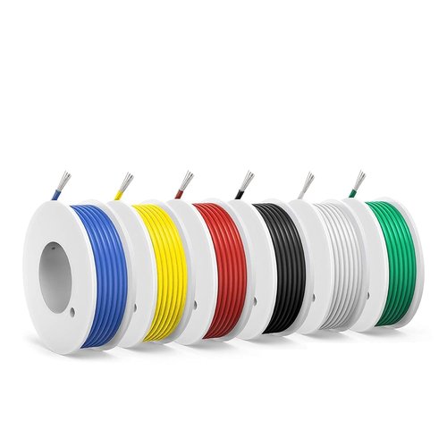 26 awg Wire,26 awg PVC Electrical Wire -SCHDRA UL1007 26Gauge Tinned Copper Wires(6 Colors 20ft Each Color)(OD: 1.3mm),Stranded Wire-for Electronics, DIY Projects, Automotive Wiring.