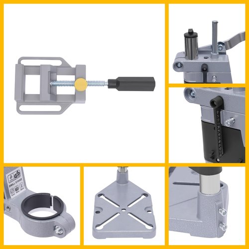 Floor Drill Press Stand w/Fixture, 60mm/2.3in Stroke Desktop Aluminum Alloy Drill Presses Stand, Put/Fixed on Workbench Mini Holder for 1.4-1.6" Collar Diameter Electric Drilling Machines
