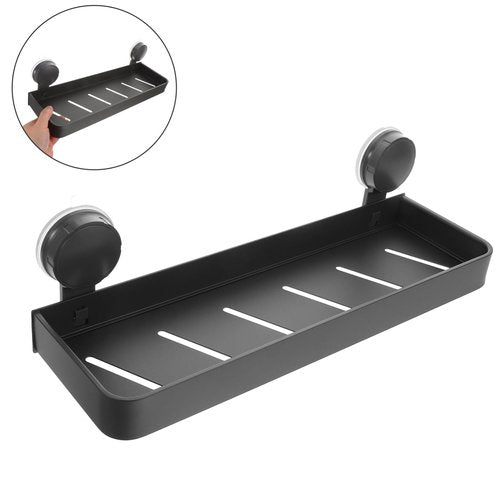 Bathroom Suction Cup Storage Rack Wall Mounted Organizer for Toiletries Makeup No Drilling Required Modern Finish for Smooth Surfaces Versatile and Easy Installation