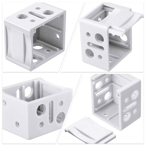 Jetec 2 Pieces 1 Inch Blind Brackets White Profile Box Mounting Bracket Window Blinds Headrail