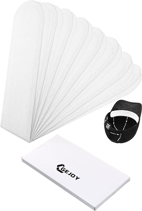 Gejoy Hat Sweat Liner 30 Pcs Hat Sweat Protector Disposable Cap Sweatband for Women Men Golf Baseball(White)
