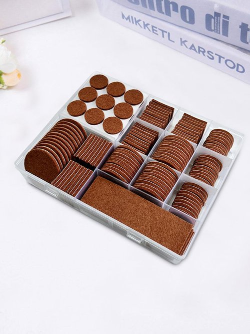 Felt Furniture Pads, 216 PCS Premium Furniture Pads, Self-Adhesive Wooden Hardwood Floor Non-Slip Stick-On Protectors with Box, Brown