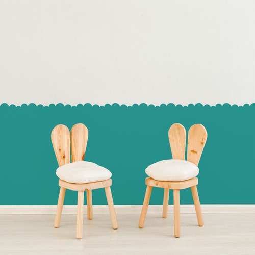 6 Pack Scalloped Border Stencils for Painting Large Pattern on Wall, Door, Window, Reusable Multi-Wave Border Edge Template for Scandinavian DIY Wall Painting Décor Projects.