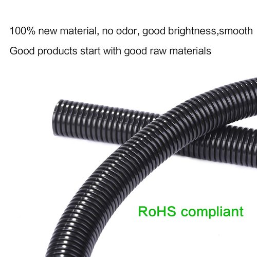 Alex Tech 10ft - 1 inch Split Wire Loom Tubing - Black