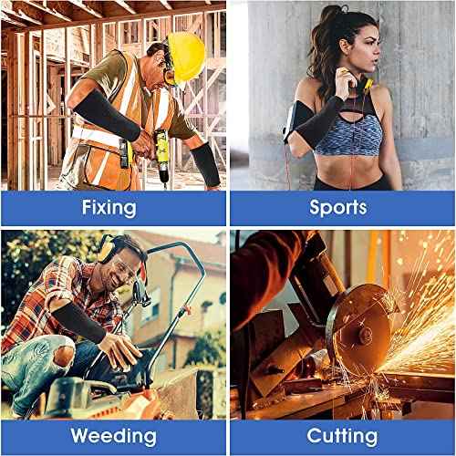 Aster 2Pairs Arm Protection Sleeves Cut Resistant Sleeves Level 5 Protective Arm Sleeves Heat Resistant Sleeves Protectors for Thin Skin Bruising Men Women