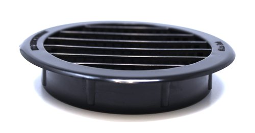 3" Round Plastic Louver Soffit Air Vent Reptile Screen Grille Cover (4, Black)