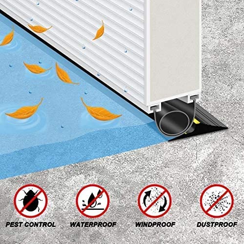 Jin&Bao Yellow 20FT Garage Door Threshold Seal Rubber Strip with 2 Adhesives