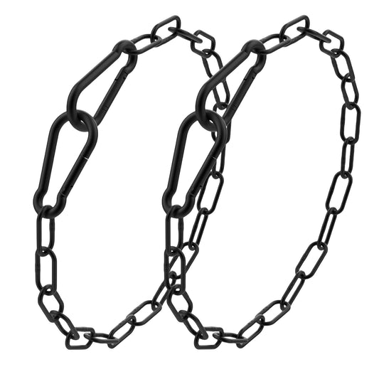 2 Pcs 20 Inch Gate Chain Lock with Carabiner Metal Electrophoretic Black Chain and Lock for Gate Adjustable Chains Link Gate Latch for Outdoor Fences Gates Pet Cages Horse Goat Cow Corrals