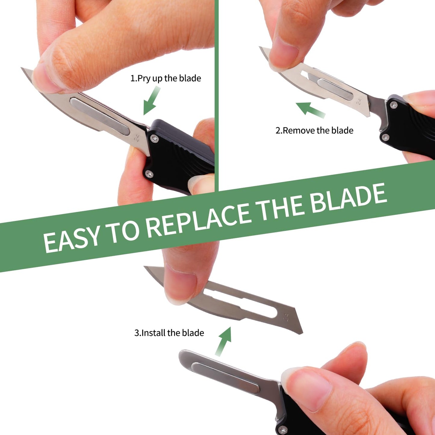 TGZUO Aluminum Alloy Pocket Knife, Utility Knife with Clip EDC Scalpel Knife, Box Cutter for Outdoor Huting, Camping, Fishing, Hiking