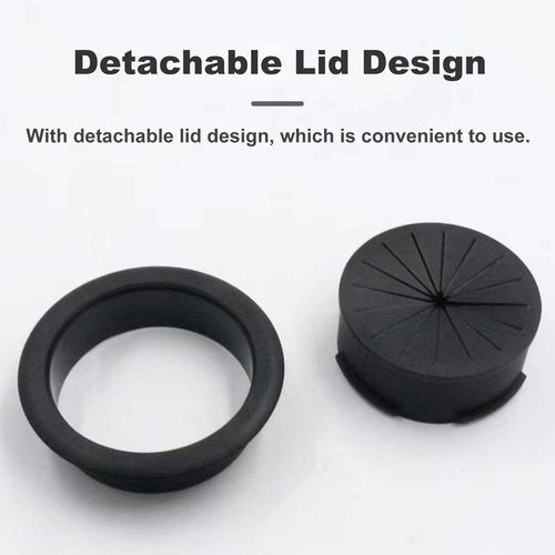 AACGIN [2 Pack] Desk Grommet 2 Inch Flexible Hole Cover for Cables Equipment Wiring Management Cord for Home & Office Table Cables - Black