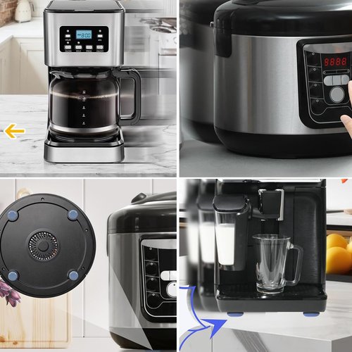 Small Appliance Slider Self Adhesive Appliance Sliders for Kitchen Appliances 12 Pcs for Countertop Coffee Makers, Air Fryers, Pressure Cookers, Stand Mixer