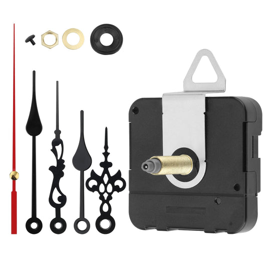 Gosknor Wall Clock Repair Kit, 1.26 Inch Quartz Long Shaft Clock Movement Replacement Mechanism Timepiece Repair Kit with Second/Minute/Hour Hand Parts