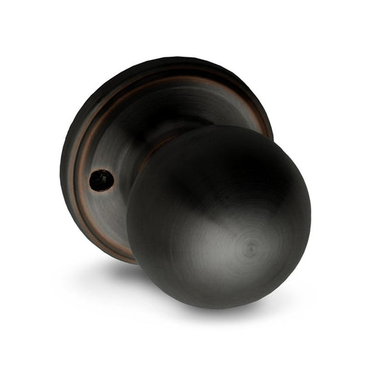 Copper Creek Dummy Interior Door Knob – ANSI Grade-3 Certified, Modern Heavy Duty Handle, Easy Install and Reversible for French Doors & Closets, Non Turning – Tuscan Bronze (1 Pack)