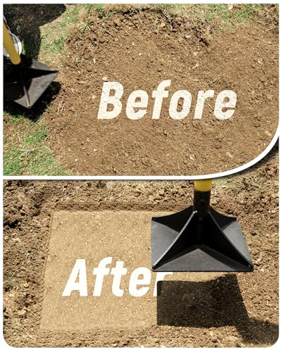 8x8 Steel Tamper with 48-Inch Handle Heavy Duty Soil & Asphalt Leveling Tool