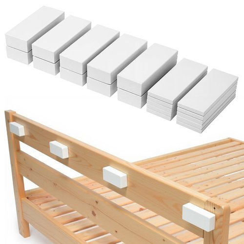 20 PCS Eva Foam Headboard Stoppers for Wall, Anti-Vibration Soundproof Pads for Bed Frame, 10Pcs (15mm Thick)+10Pcs (5mm Thick) Headboard Bumpers, White