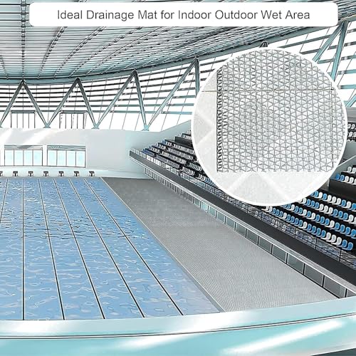 jxgzyy 35.43'' x 78.74'' Drainage Non Slip Mat Commercial Floor Mat PVC Bathroom Pool Floor Mat Mesh Big Hollow Door Mat Roll for Swimming Pool Shower Room Bathroom Indoor Outdoor Wet Area