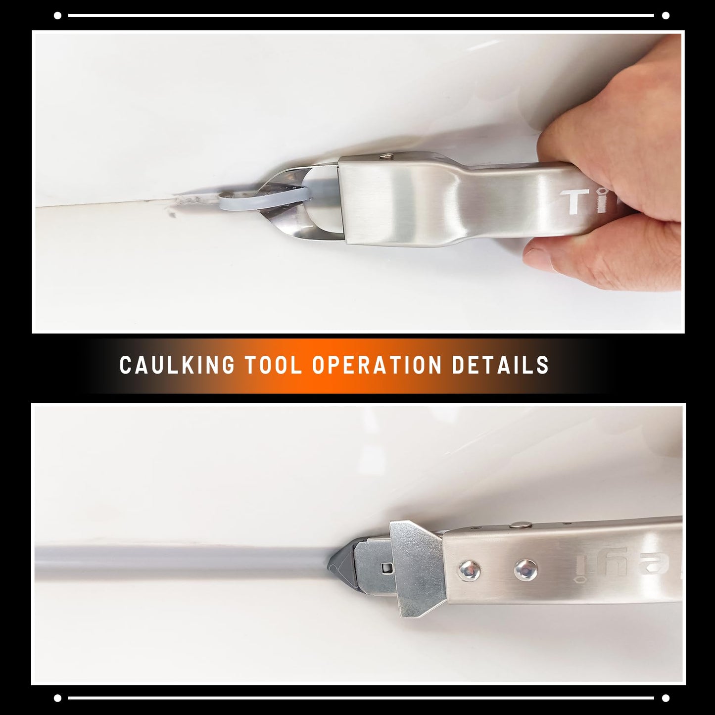 Caulking Tool Kit Stainless Steel Grout Removal Tool,4 in 1 Tile Caulk Remover Tool,Silicone Scraper Caulk Finishing Tools for Kitchen Bathroom Floor Sealant Caulking Window Sink Joint