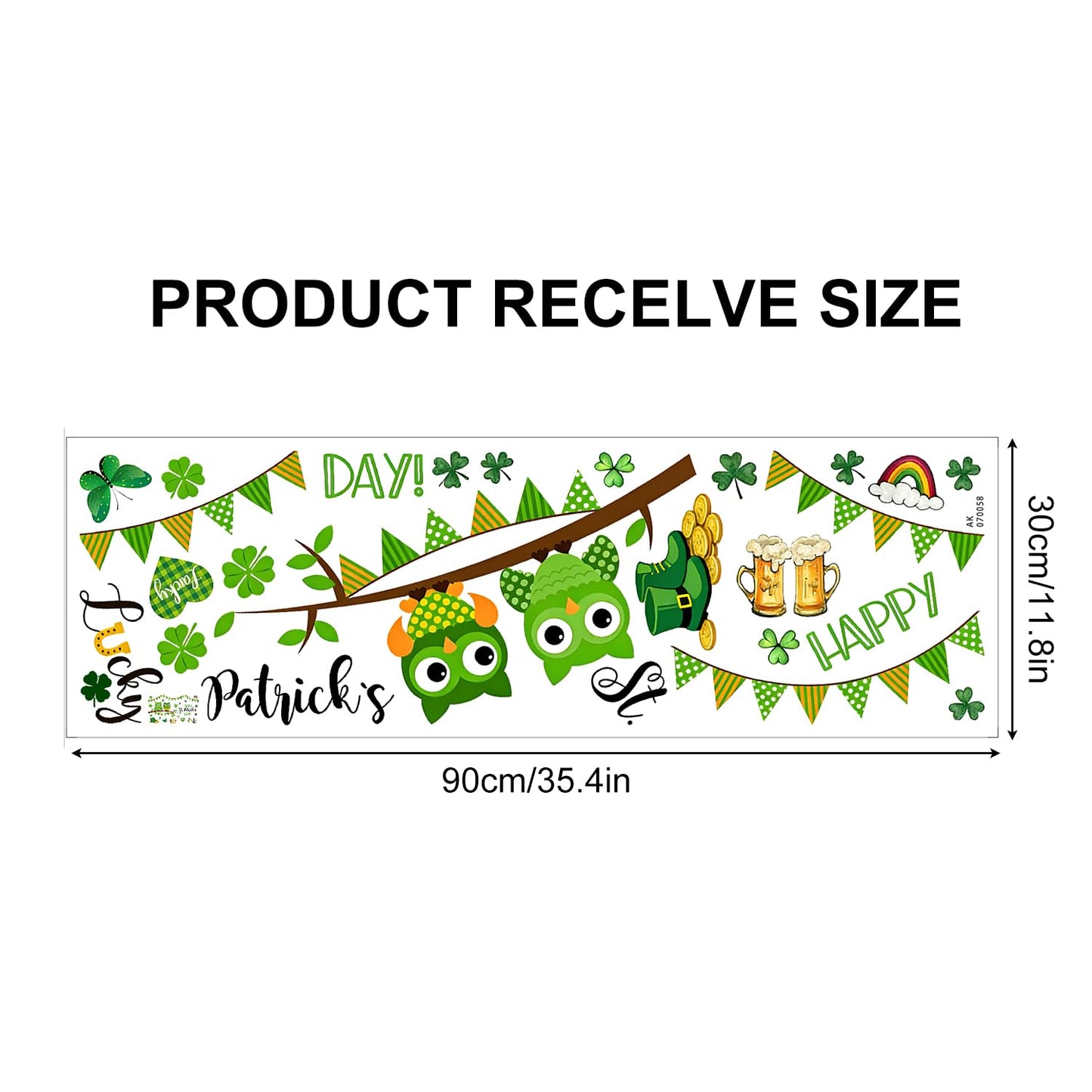 FOREVER QUEEN St. Patrick's Home Party Wall Decals -Shamrock Lucky Owl Stickers,Peel and Stick Removable Wall Art for Family Party Decor