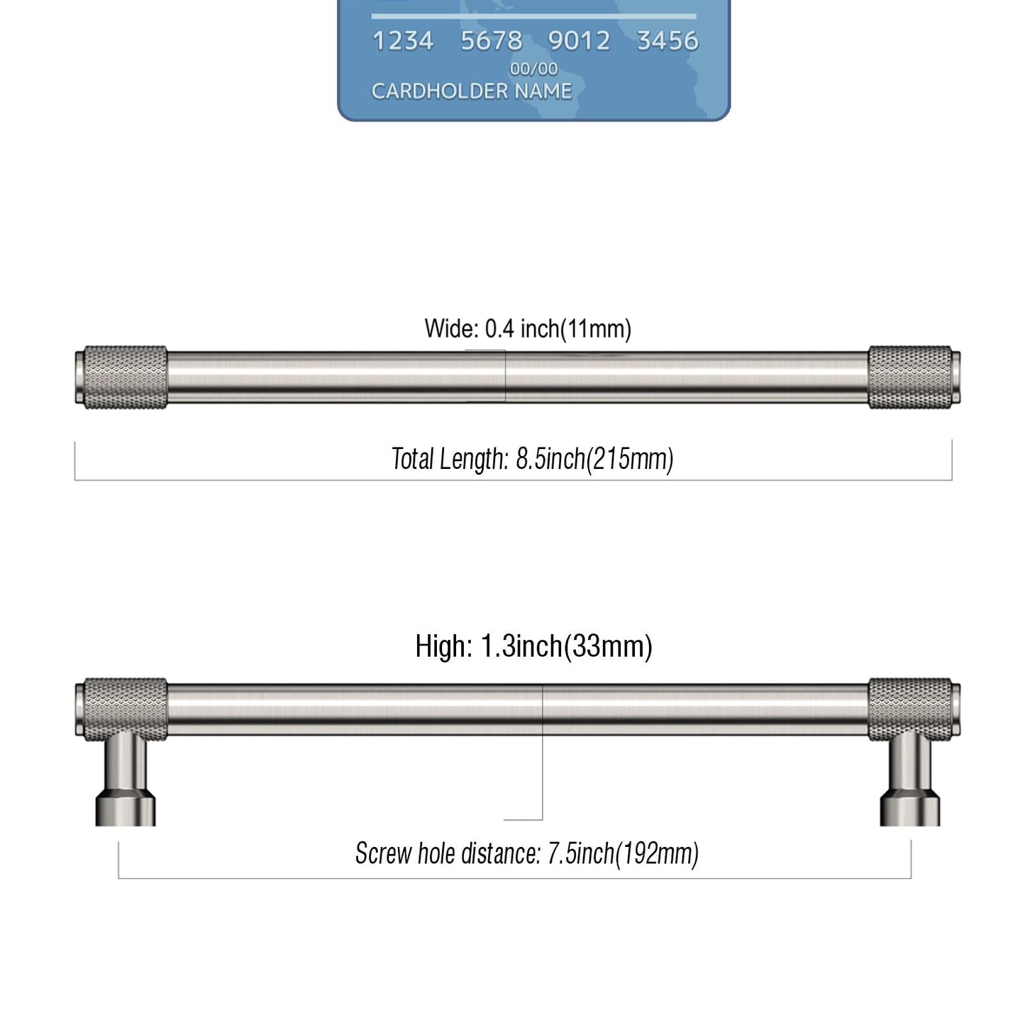 9BUILD 10 Pack Knurled Cabinet Pulls 7.5 Inch Brushed Satin Nickel Kitchen Cabinet Handles Cabinet Hardware Kitchen Handles for Cabinets Nickel Dresser Pulls Drawer Handle