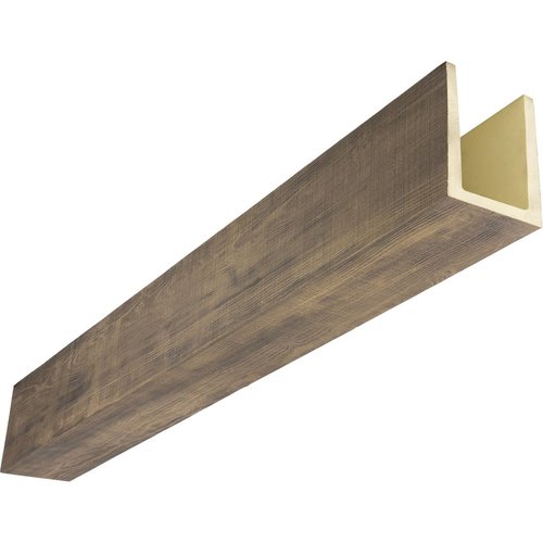 Heritage Timber Rustic Sawn Faux Wood Beam, 3-Sided (U-Beam), 9 1/2"W x 11 1/2"H x 240"L, Smokey Brown Finish