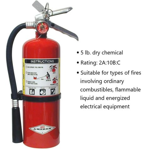 5lb ABC Dry Chemical Fire Extinguisher with Heavy Duty Vehicle Bracket