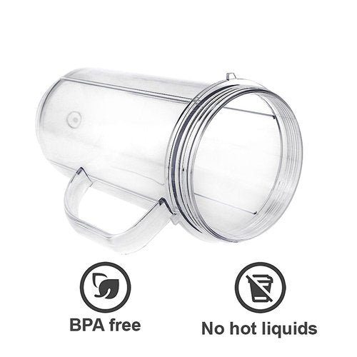 QueenTrade QT Tall 22oz Replacement Part Cup Mug with handle compatible with 250w Magic Bullet On-The-Go Mug