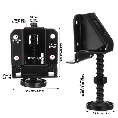 4 Pack Heavy Duty Leveling Feet – Adjustable Furniture Levelers for Workbenches, Tables, Cabinets – 550 lbs Capacity Each (2200 lbs Total), Non-Slip, Anti-Vibration, 1.3" Base