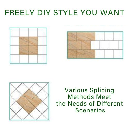 ZRJT 40-Pack 40 Sq.Ft Peel and Stick Floor Tiles Vinyl Polish Pattern Flooring, 12” x 12” Self Adhesive Vinyl Flooring DIY for Kitchen, Bathroom, Laundry, Polish Beige Marble