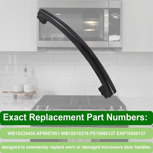 WB15X24435 Microwave Door Handle (Black),Compatible with GE Microwave Handle Replacement for AP5957851,PS10065137,EAP10065137,WB15X10216-Fits HVM1540LM2CS,JVM2010DS1WW,JVM1810DS1BB