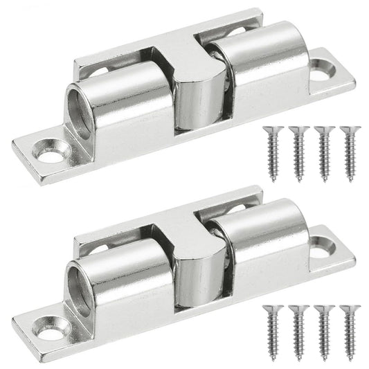 2Pcs Cabinet Door Catch, Solid Stainless Steel Adjustable Ball Tension Roller Catch Cabinet Door Double Ball Tension Catch with Screws for Ship Yacht RV (70MM)