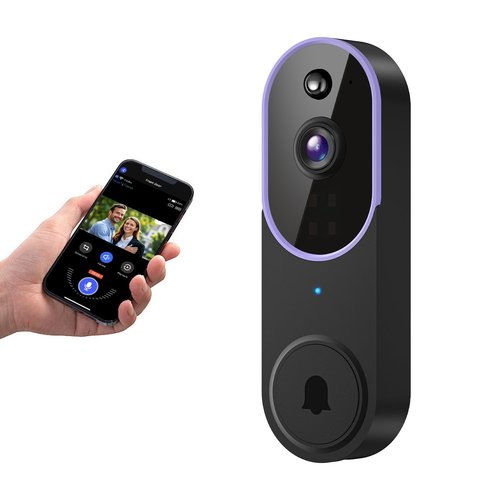 ClipBlur 1080P Wireless Wi-Fi Video Doorbell Camera with Night Vision, 2-Way Talk, AI Motion Detection and Cloud Storage,2.4G WiFi, Battery Powered