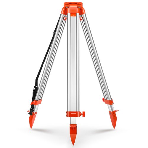 Saysurey Aluminum Survey Tripod Heavy Duty Construction Laser Level Tripod Stand with 5/8"-11 Thread Flat Head Quick Clamp Transit for Automatic Optical Level, Built in Strap