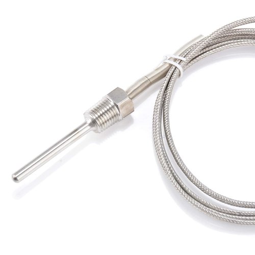Waterproof K Type Grounded Thermocouple - Jaybva Temperature Sensor Probe for PID Temperature Controller Two Wire Stainless Steel NPT 1/4 inch Pipe Thread 0~500℃ with 2m Insulation Lead Shield Wire